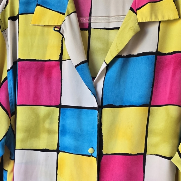 Vintage Colorblock Bright Blouse - Picture 2 of 9